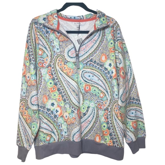 Vera Bradley Jackets & Blazers - NWT Vera Bradley French Terry 1/4 Zip Pullover in Paisley